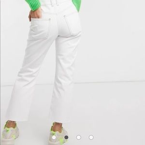 Collusion cropped white jeans
